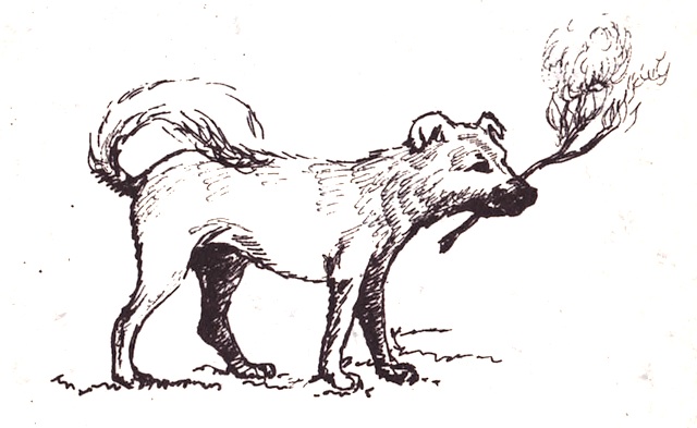 Illustration from “How the Dog Lost her Voice”